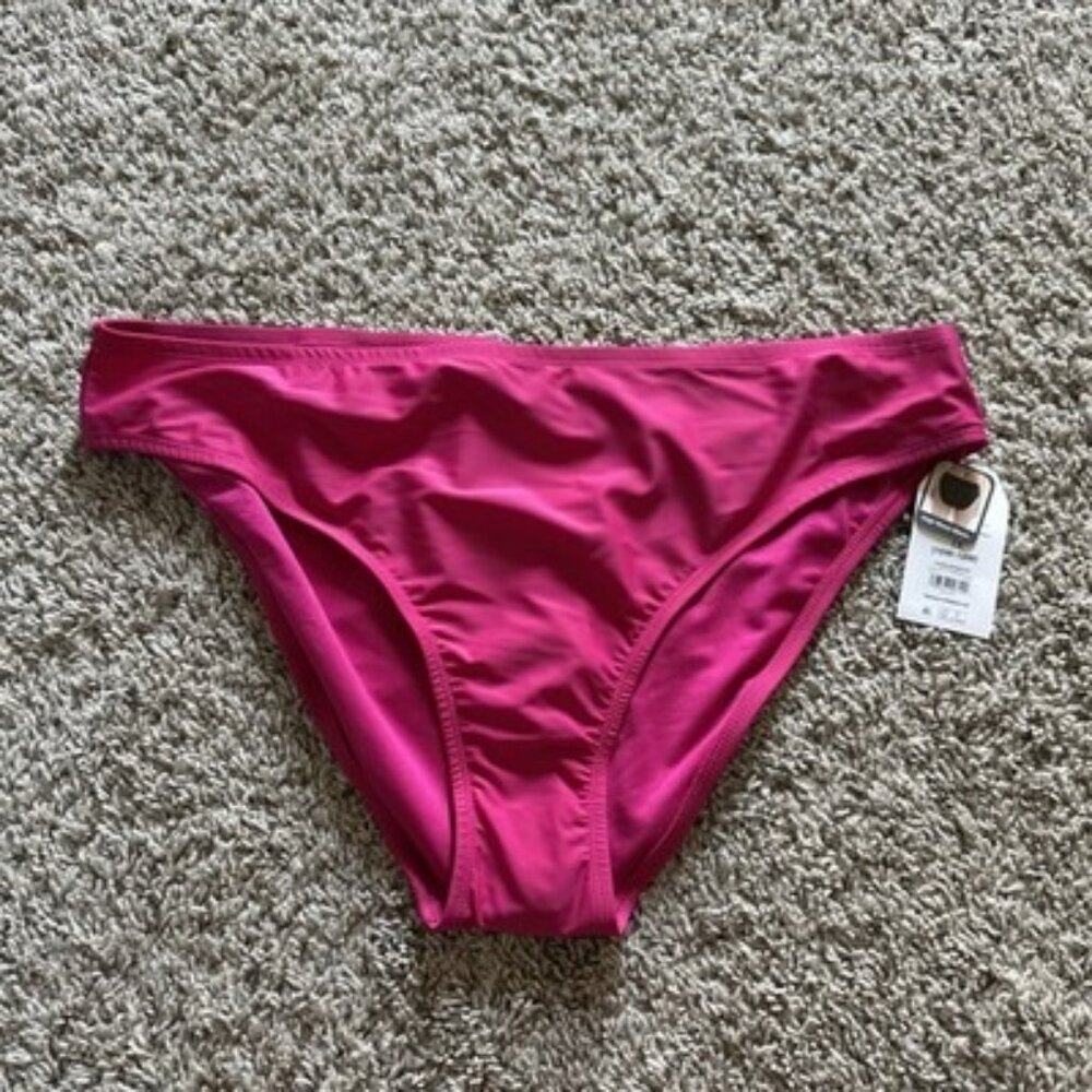 Time And Tru Women’s High Waist Bikini Bottom Fuchsia Supreme Plus Size 1X
